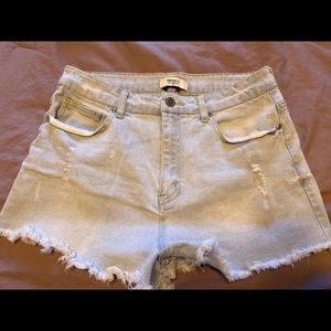 Light Wash- High Waisted Jean Shorts